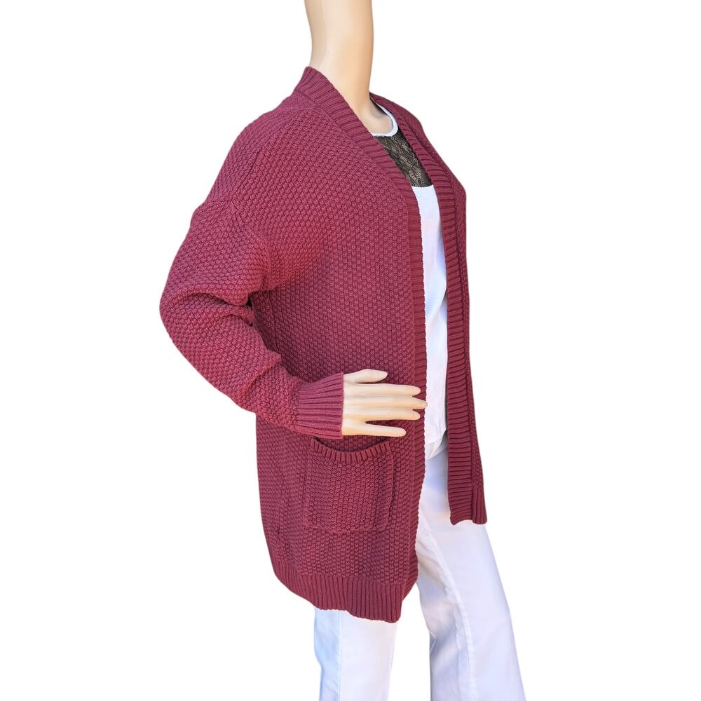 GAP Chunky Open-Front Cardigan - Raspberry Pink - Picture 3 of 5